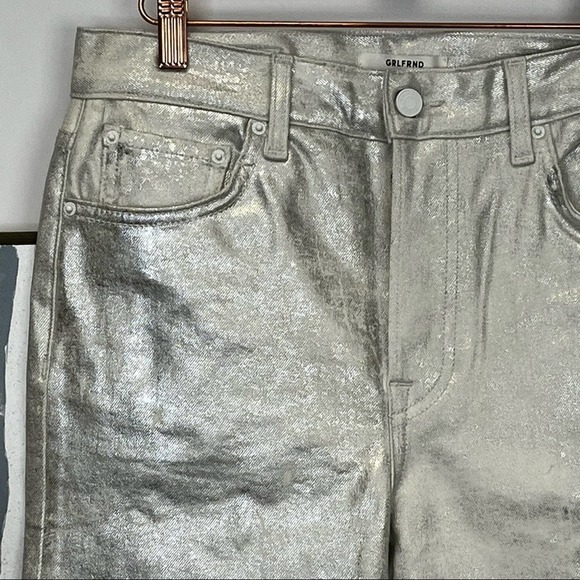 GRLFRND KAROLINA METALLIC HIGHRISE SKINNY JEANS SZ 28 - Picture 3 of 12